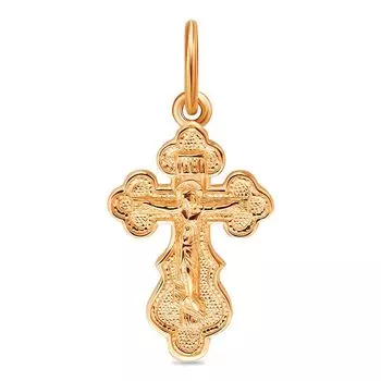 Крестик из красного золота 585 пробы, размер 20