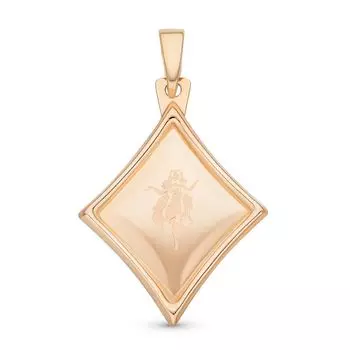 Подвес Дева из красного золота 375 пробы