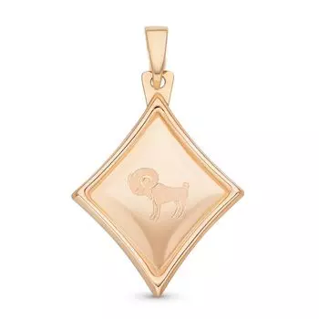 Подвес Овен из красного золота 375 пробы