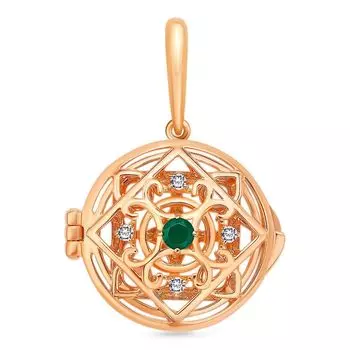 Подвес с агатом из красного золота 585 пробы