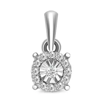 Подвес с бриллиантами из белого золота 585 пробы