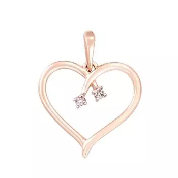 Подвес с бриллиантами из красного золота 585 пробы