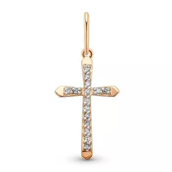 Подвес с бриллиантами из красного золота 585 пробы