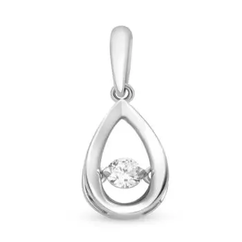 Подвес с бриллиантом из белого золота 585 пробы
