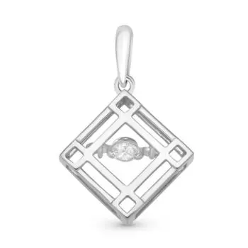 Подвес с бриллиантом из белого золота 585 пробы