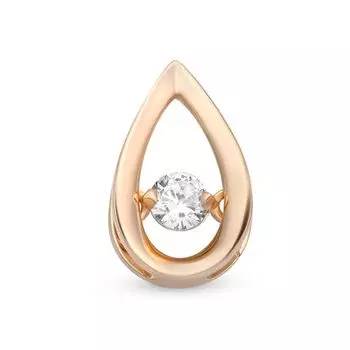 Подвес с бриллиантом из красного золота 585 пробы