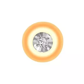 Подвес с бриллиантом из красного золота 585 пробы