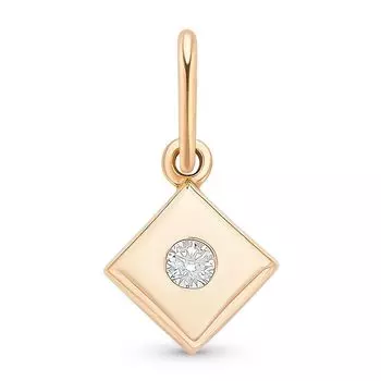 Подвес с бриллиантом из красного золота 585 пробы