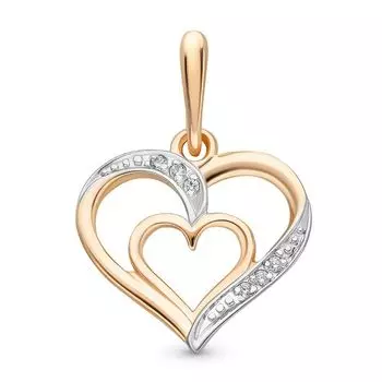 Подвес с фианитами из красного золота 375 пробы