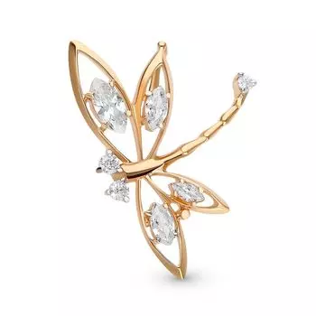 Подвес с фианитами из красного золота 585 пробы