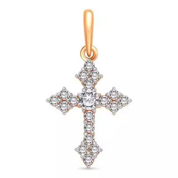 Подвес с фианитами из красного золота 585 пробы