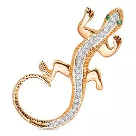 Подвес с фианитами из красного золота 585 пробы