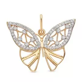 Подвес с фианитами из красного золота 585 пробы