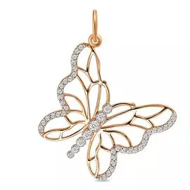 Подвес с фианитами из красного золота 585 пробы