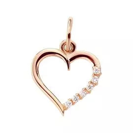 Подвес с фианитами из красного золота 585 пробы