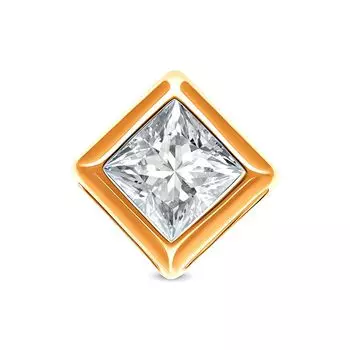 Подвес с фианитом из красного золота 585 пробы