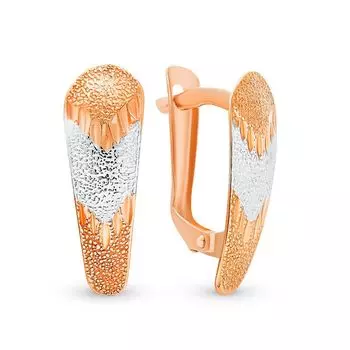 Серьги из комбинированного золота 375 пробы