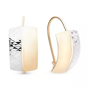 Серьги из комбинированного золота 585 пробы