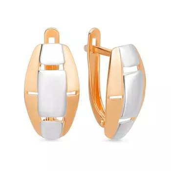 Серьги из комбинированного золота 585 пробы