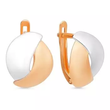 Серьги из комбинированного золота 585 пробы