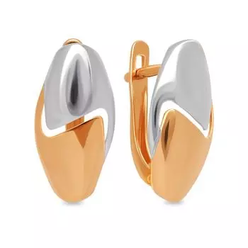 Серьги из комбинированного золота 585 пробы