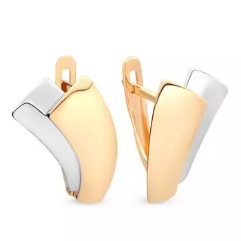 Серьги из комбинированного золота 585 пробы