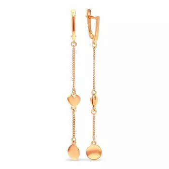 Серьги из красного золота 585 пробы