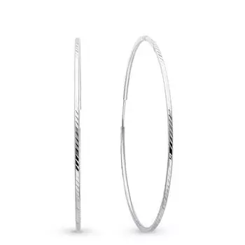 Серьги конго из белого золота 585 пробы, размер 50