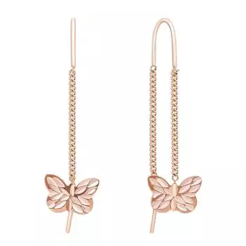 Серьги-продевки из красного золота 585 пробы