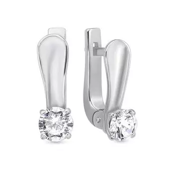 Серьги с бриллиантами из белого золота 585 пробы