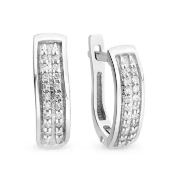 Серьги с бриллиантами из белого золота 585 пробы