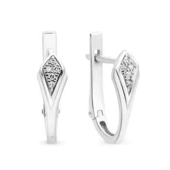 Серьги с бриллиантами из белого золота 585 пробы