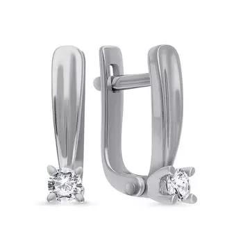 Серьги с бриллиантами из белого золота 585 пробы