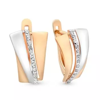 Серьги с бриллиантами из красного золота 585 пробы