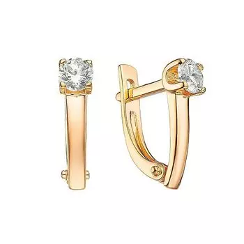 Серьги с бриллиантами из красного золота 585 пробы