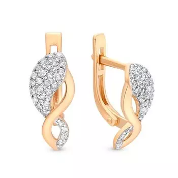 Серьги с бриллиантами из красного золота 585 пробы