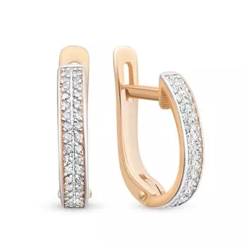 Серьги с бриллиантами из красного золота 585 пробы