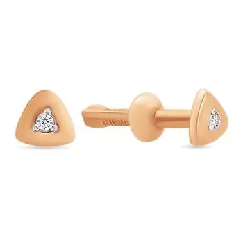 Серьги с бриллиантами из красного золота 585 пробы