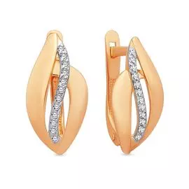 Серьги с бриллиантами из красного золота 585 пробы