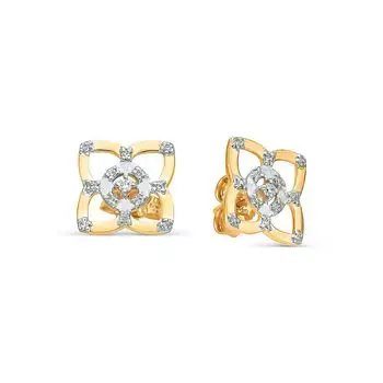 Серьги с фианитами из красного золота 585 пробы