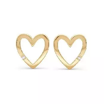 Серьги с фианитами из красного золота 585 пробы