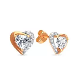 Серьги с фианитами из желтого золота 585 пробы
