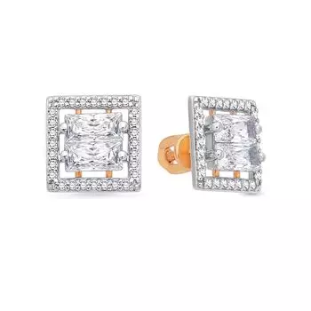 Серьги с кристаллами cваровски из красного золота 585 пробы