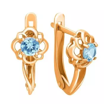 Серьги с топазами из красного золота 375 пробы