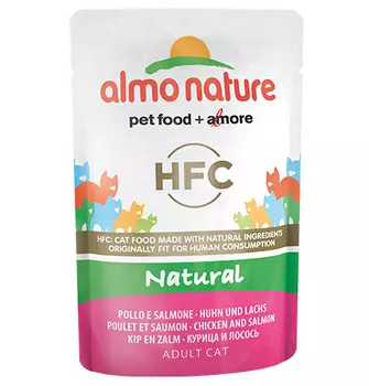 Almo Nature Classic Nature Chicken & Salmon / Паучи Алмо Натюр для кошек Курица и лосось (цена за упаковку)