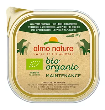 Almo Nature Daily Menu Bio Pate Chicken &amp; Brocolli / Паштет Алмо Натюр для собак Био-меню с Курицей и Брокколи (цена за упаковку)