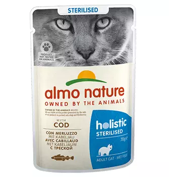 Almo Nature Functional Sterilised with Code / Паучи Алмо Натюр для Стерилизованных кошек Треска (цена за упаковку)
