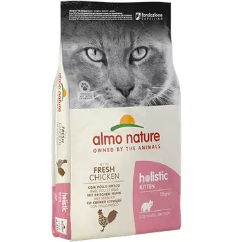 Almo Nature Holistic Kitten Chicken &amp; Rice / Сухой корм Алмо Натюр Холистик для Котят Курица и коричневый рис