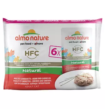 Almo Nature Multipack Classic Chicken and Shrimps / Паучи Алмо Натюр для кошек Курица и креветки (цена за упаковку)