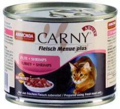 Animonda Carny Adult / Консервы Анимонда для кошек с Говядиной Индейкой и Креветками (цена за упаковку)